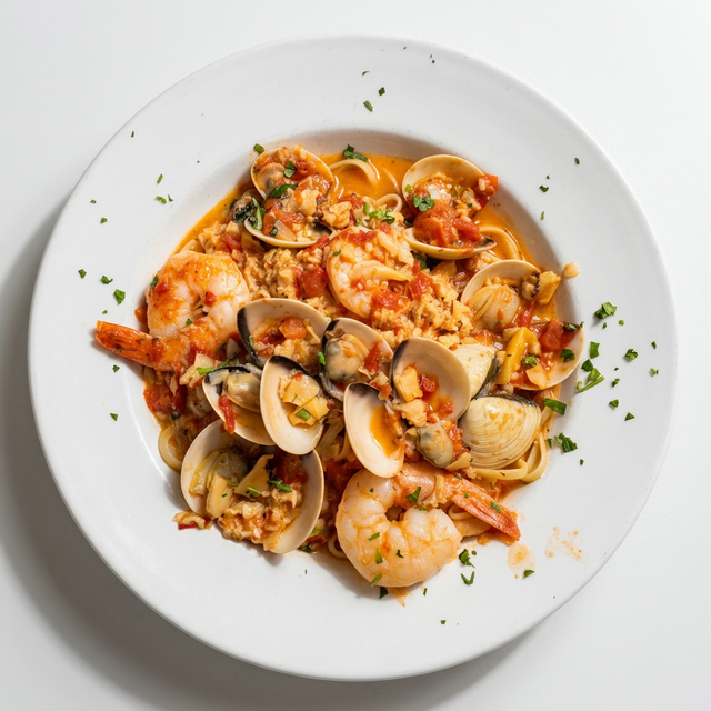 Linguini with Clams and Shrimp.